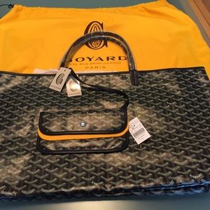 NEW GOYARD St. LOUIS GM CHEVRON Black Large Tote